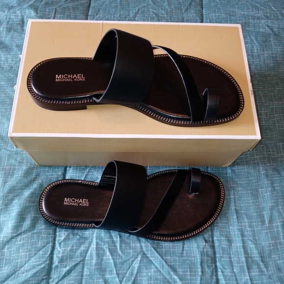 Michael Kors | Shoes | Michael Kors Pratt Leather Sandal | Poshmark